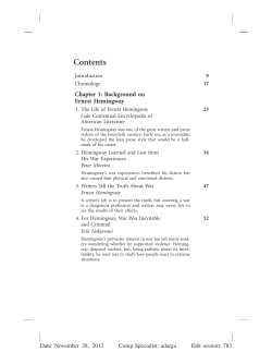 Social Issues in Literature: War in Ernest Hemingway`s