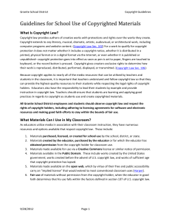Guidelines for School Use of Copyrighted Materials