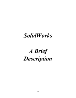 SolidWorks A Brief Description