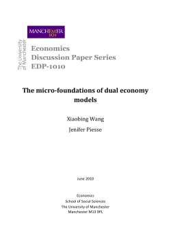 The Micro-foundations of Dual Economy Models