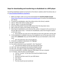 Steps for downloading and transferring an eAudiobook to a MP3