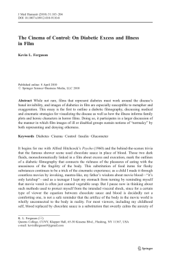 Ferguson KL, The cinema of control on diabetic excess and illness