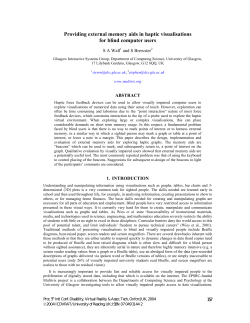 Providing external memory aids in haptic visualisations