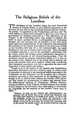 The Religious Beliefs of the Levellers