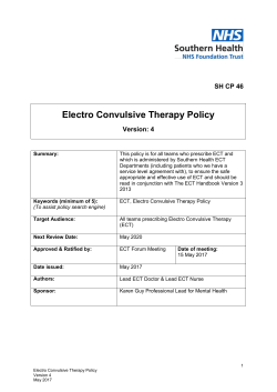 Electro Convulsive Therapy Policy