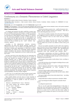 Graduonymy as a Semantic Phenomenon in Uzbek