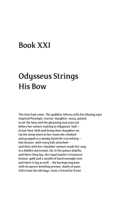 Book XXI Odysseus Strings His Bow