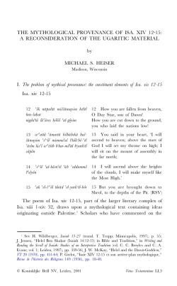 THE MYTHOLOGICAL PROVENANCE OF ISA. XIV 12