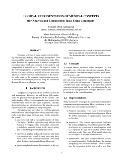 LOGICAL REPRESENTATION OF MUSICAL CONCEPTS (for