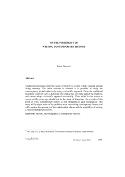 ON THE POSSIBILITY OF WRITING CONTEMPORARY