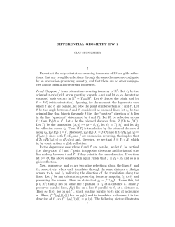 DIFFERENTIAL GEOMETRY HW 2 2 Prove that the only orientation