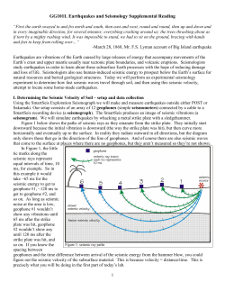 GG101L Earthquakes and Seismology Supplemental Reading