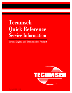 Tecumseh Quick Reference