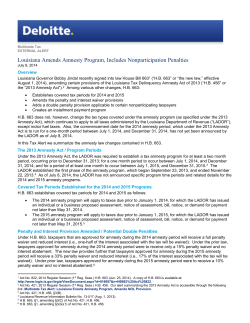 Louisiana Amends Amnesty Program, Includes