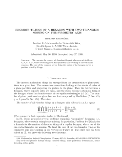 RHOMBUS TILINGS OF A HEXAGON WITH TWO TRIANGLES