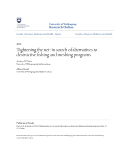 in search of alternatives to destructive fishing and