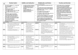 Number System Addition and Subtraction Multiplication and Division
