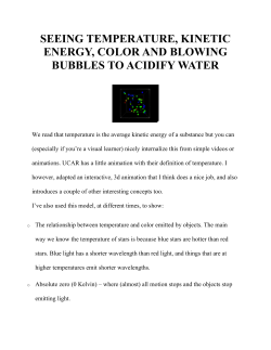seeing temperature, kinetic energy, color and blowing bubbles to