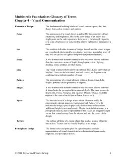 Multimedia Foundations Glossary of Terms Chapter 4 &ndash; Visual