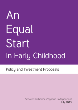 An Equal Start in Early Childhood