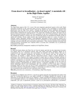 From desert to breadbasket…to desert again? A metabolic rift in the
