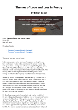 Themes of Love and Loss in Poetry