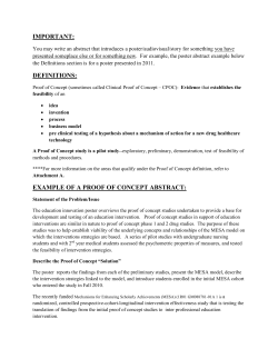 IMPORTANT: DEFINITIONS: EXAMPLE OF A PROOF OF CONCEPT