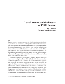 Lucy Larcom and the Poetics of Child Labour