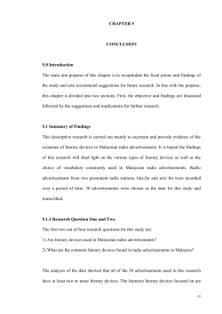 CHAPTER 5 CONCLUSION 5.0 Introduction The main aim purpose