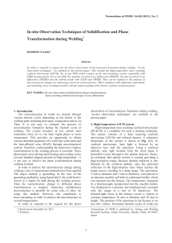 In-situ Observation Techniques of Solidification