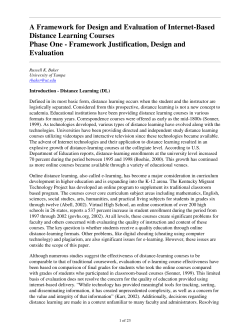 A Framework for Design and Evaluation of Internet