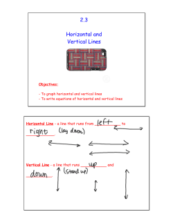 2.3 Horizontal and Vertical Lines