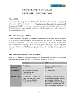 common reporting standard frequently asked questions