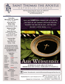 Febrero 26, 2017 - Saint Thomas The Apostle Catholic Church