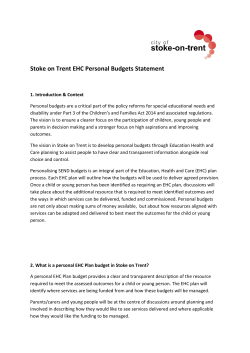 Stoke on Trent EHC Personal Budgets Statement