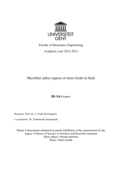 Microbial safety aspects of street foods in Haiti