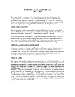 njm bowling league rules 2016 &ndash; 2017