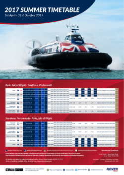 Summer Timetable