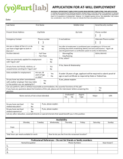application for at-will employment