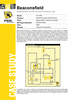 Plant Examples: Beaconsfield Gold Mine in Tasmania operates a