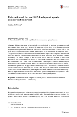 Universities and the post-2015 development agenda: an analytical