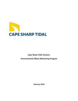 Cape Sharp Tidal Venture: Environmental Effects Monitoring Program