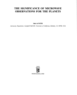 the significance of microwave observations for the