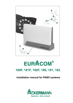 Installation EURACOM 18xF, 18x