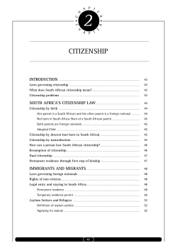 citizenship - Paralegal Advice