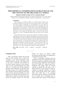 PHILOSOPHICAL CONSIDERATIONS ON BRAIN DEATH AND THE