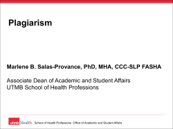 Plagiarism - UTMB School of Health Professions