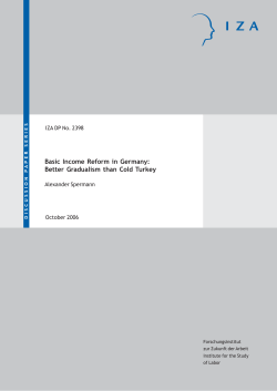 Basic Income Reform in Germany: Better Gradualism than Cold