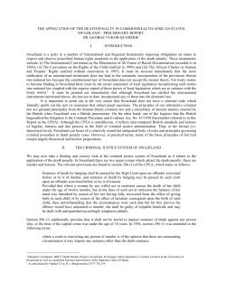 swaziland &ndash; preliminary report. dr. george vukor-quarshie