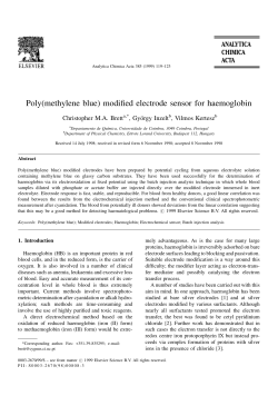 Poly(methylene blue) modified electrode sensor for haemoglobin